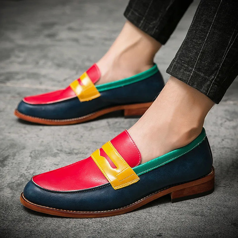 Mocassins Cuir Patchwork Homme Slip-on – CLEVI Paris