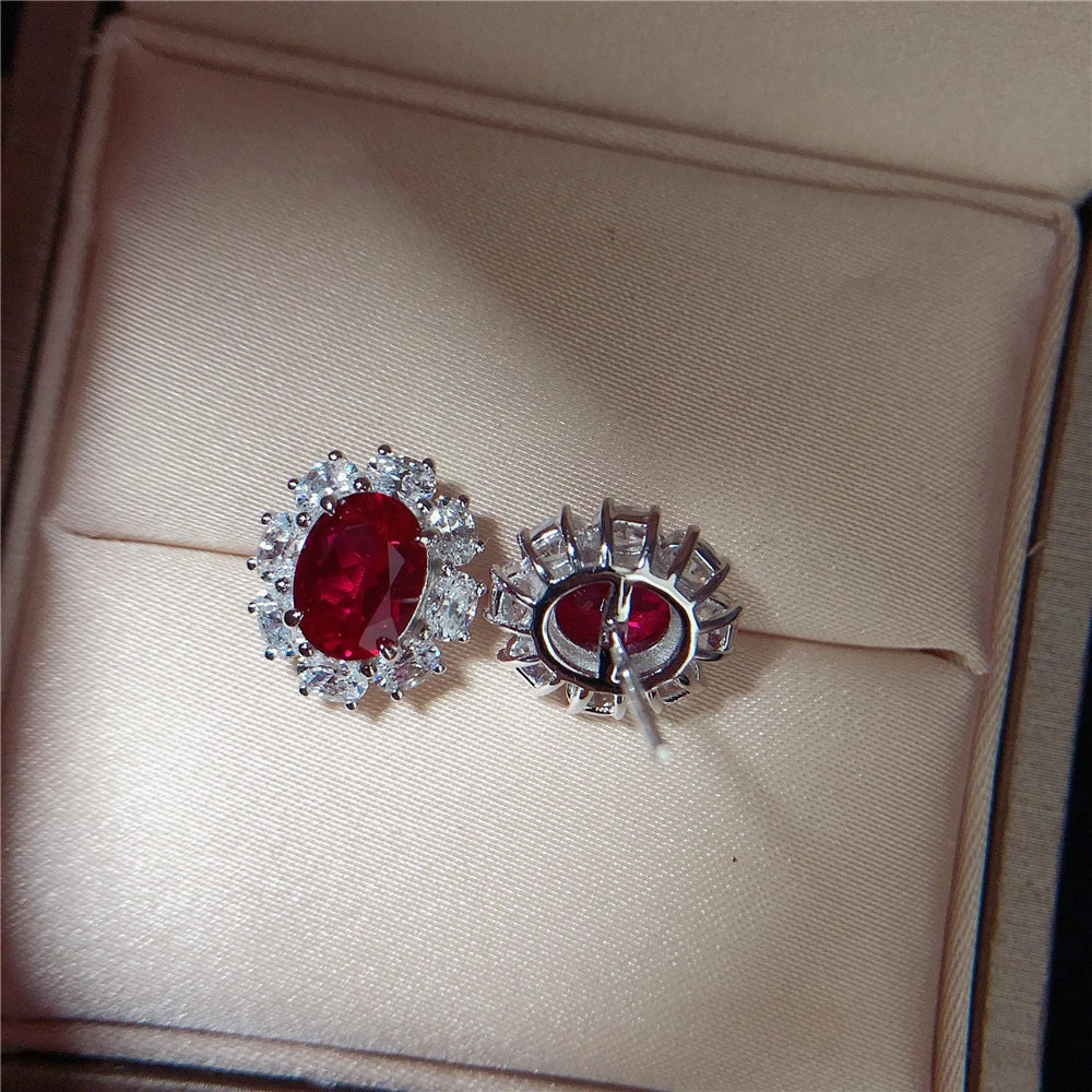 Boucles d'Oreilles Rubis Or Blanc 18K – CLEVI Paris