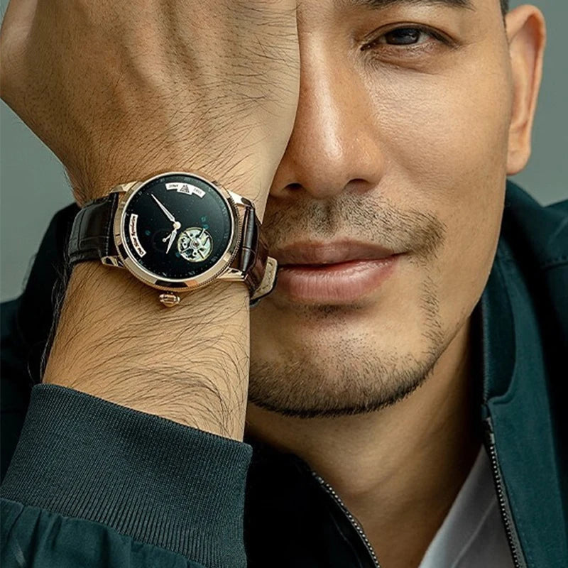 Montre Homme Manuel Carrousel Ciel Étoilé Chiffres Romains Lumineux Shanghai Watch S2000 – CLEVI Paris