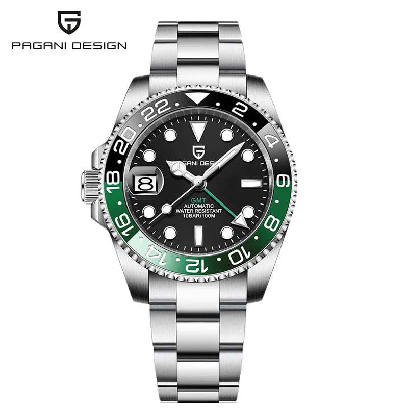 Montre GMT Automatique Homme Pagani Design PD-1662 Saphir Lunette Céramique 100m – CLEVI Paris
