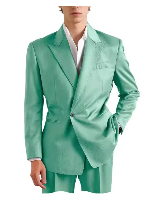 Costume 2 pièces en lin homme vert olive – CLEVI Paris