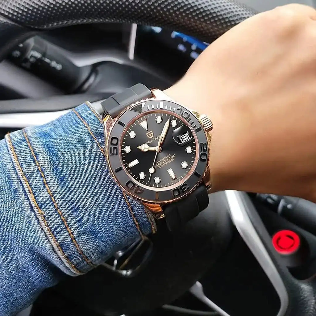 Montre Automatique Homme Pagani Design PD-1651 Or Rose Diver Saphir 100m – CLEVI Paris