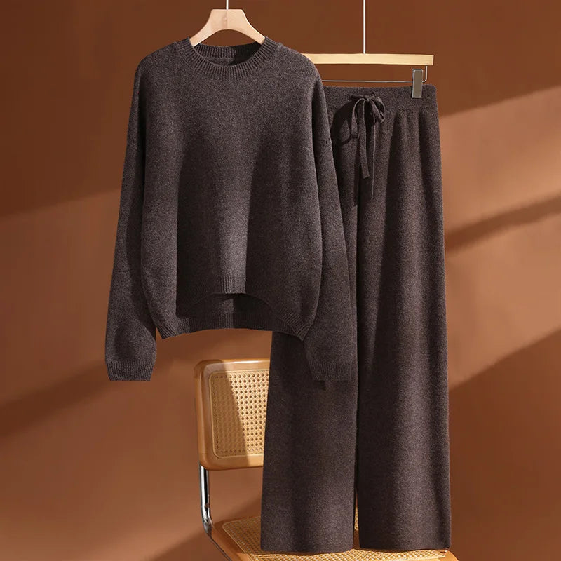 Ensemble pull et pantalon mérinos femme – CLEVI Paris