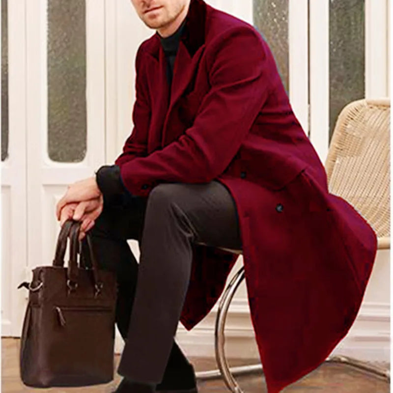 Manteau homme long croisé – CLEVI Paris