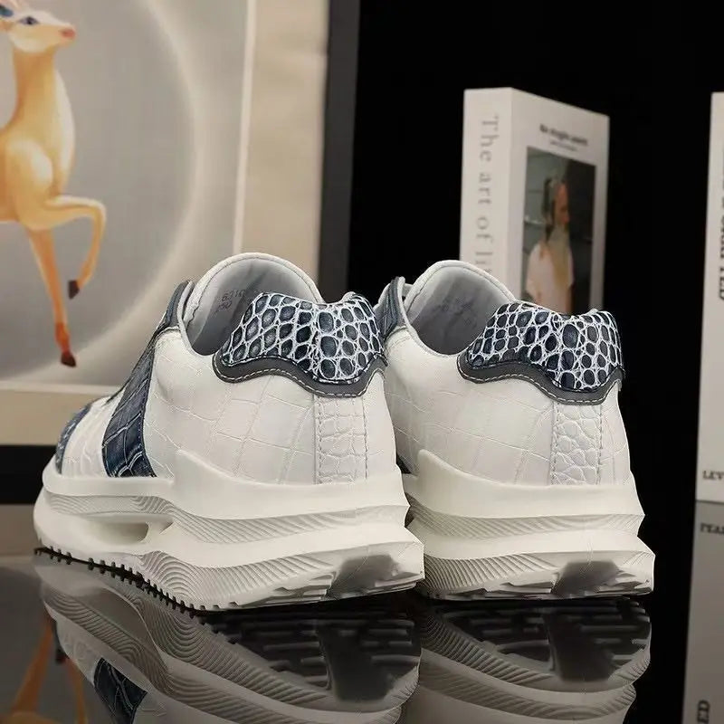 Sneakers basses homme bleues à lacets – CLEVI Paris