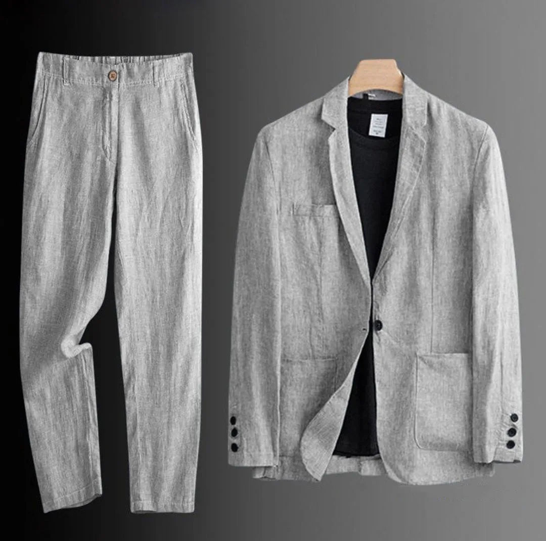 Costume Homme 2 Pièces Lin Léger Slim Fit – CLEVI Paris