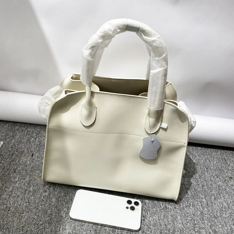 Tote Bag Cuir Vache Pleine Fleur Femme 2 Tailles Classique – CLEVI Paris