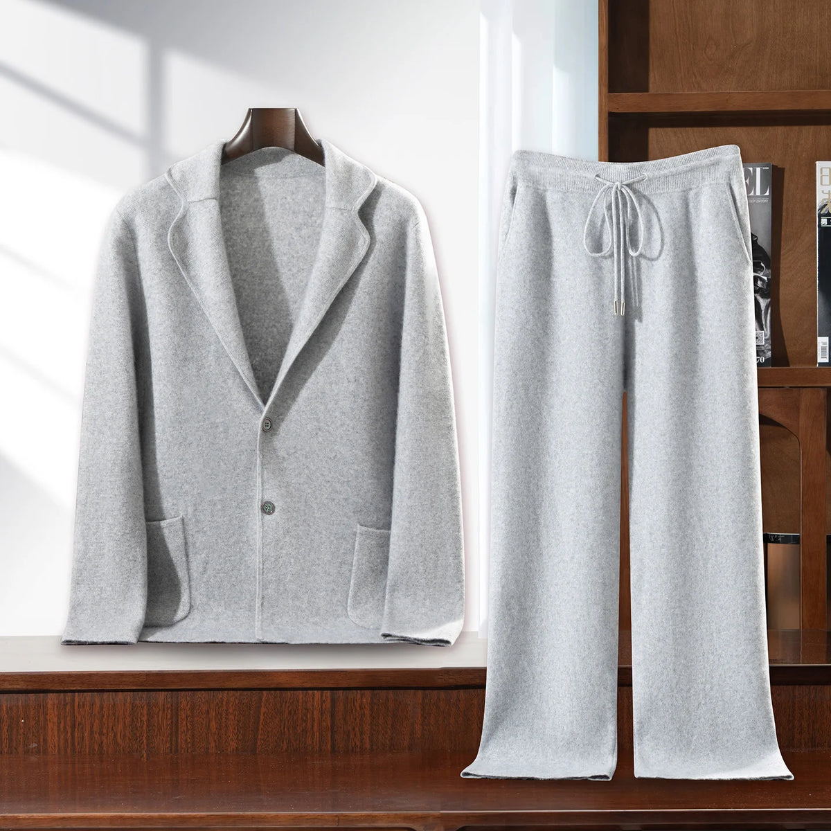 Ensemble homme en cachemire cardigan pantalon – CLEVI Paris