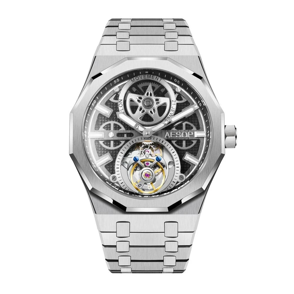 Montre Homme Tourbillon Automatique Squelette Aesop 7092 – CLEVI Paris