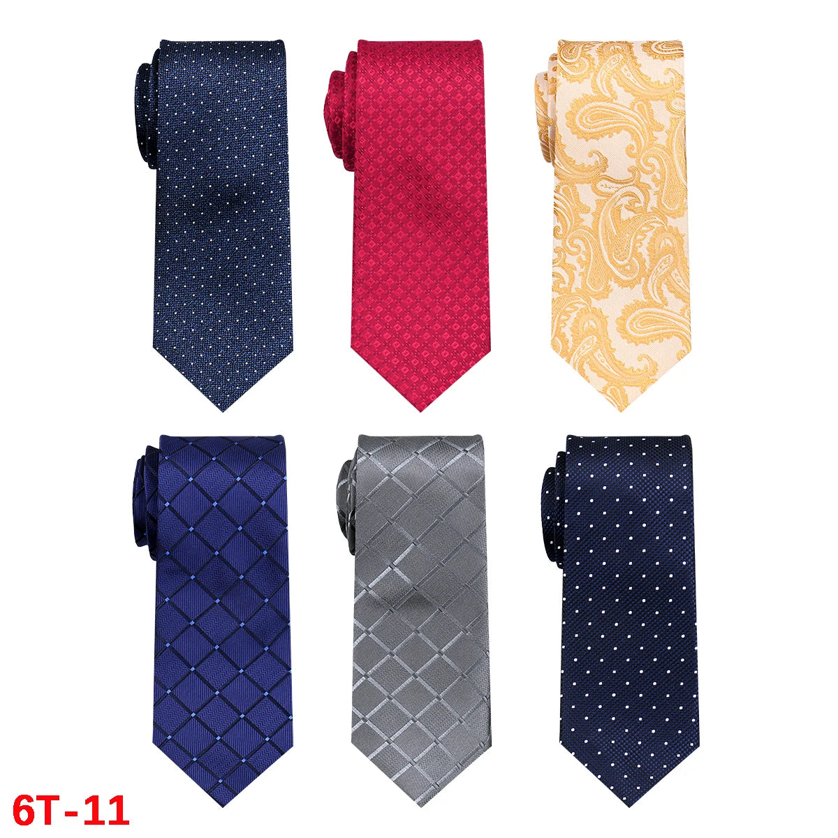 Lot de 6 cravates homme jacquard – CLEVI Paris