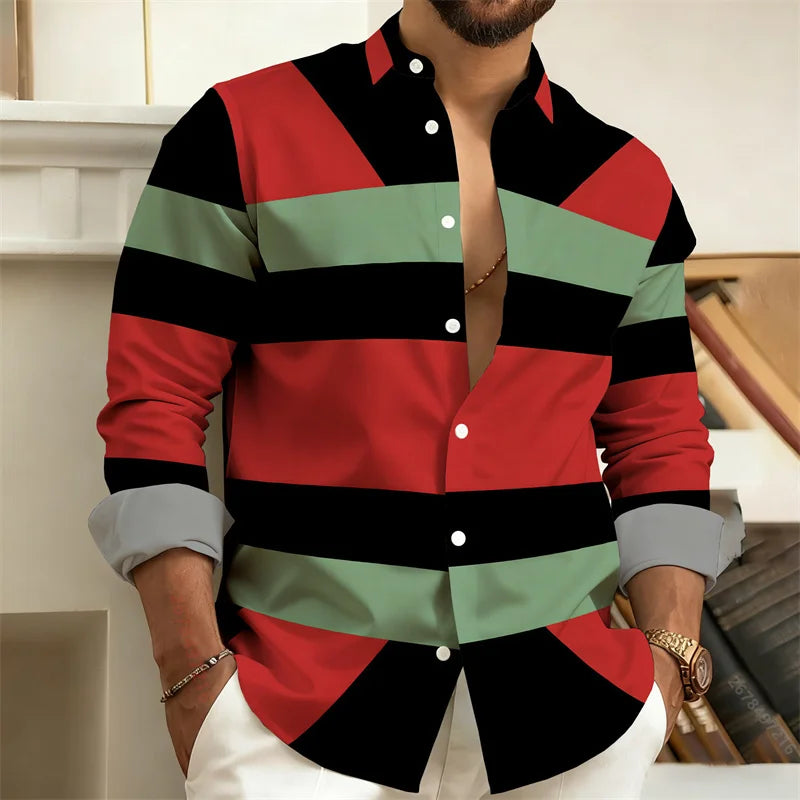 Chemise imprimée homme manches longues – CLEVI Paris