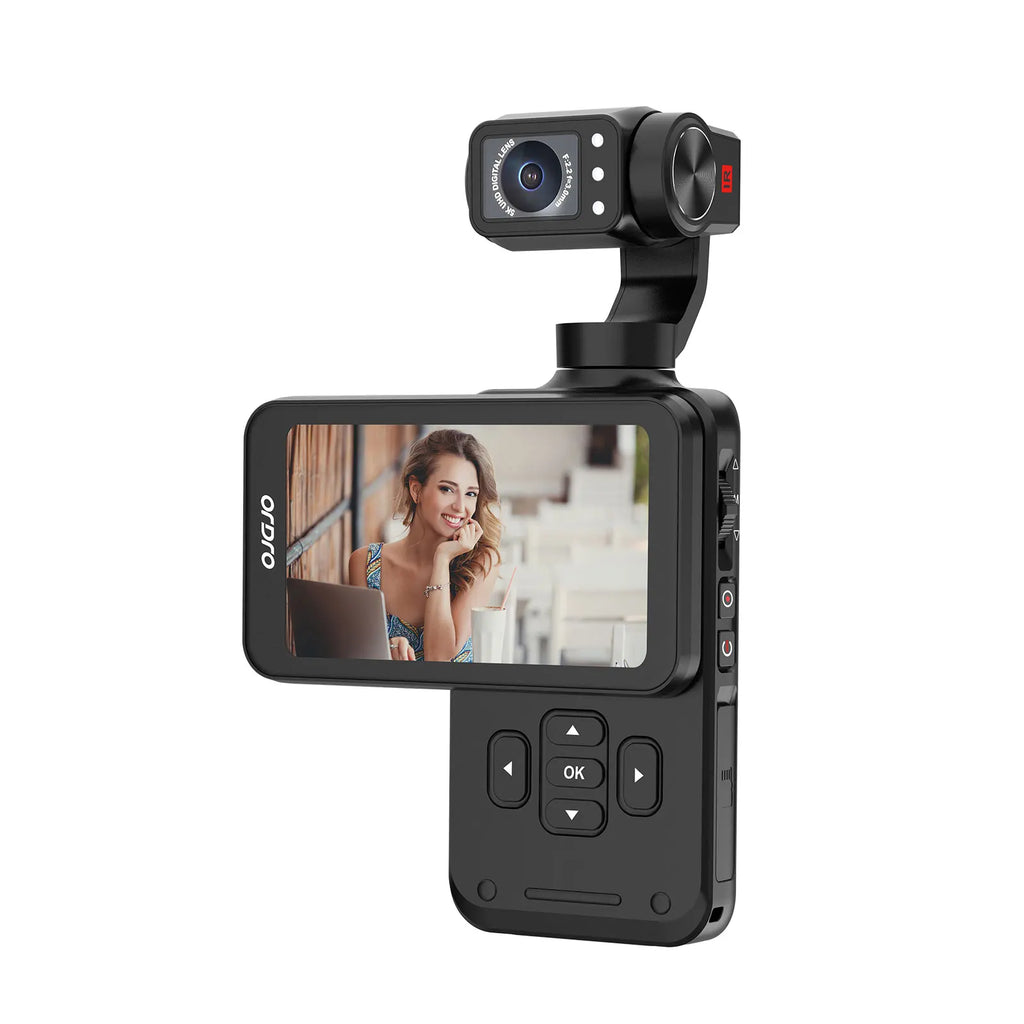 Caméra Vlog 5K Ordro M5 – Stabilisation 3 Axes, Écran Tactile 3,5", Micro Sans Fil Inclus – CLEVI Paris