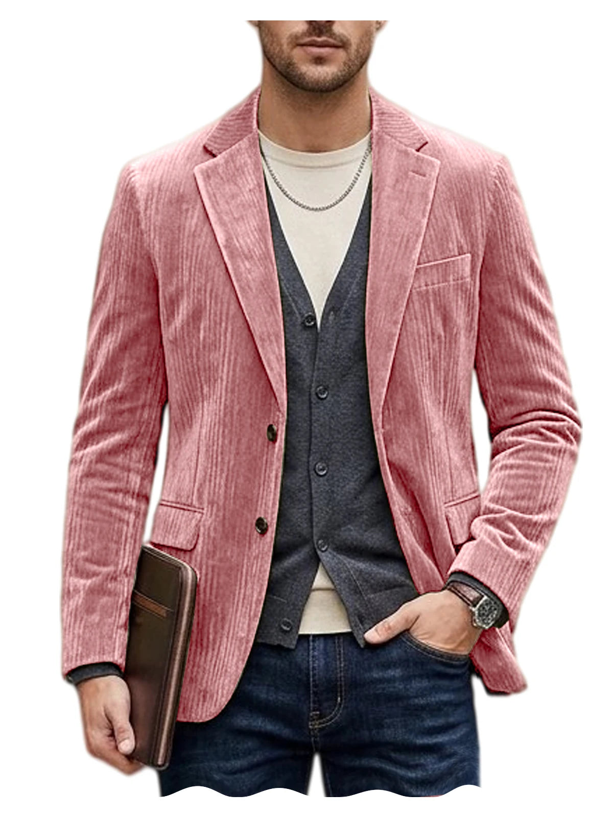 Blazer homme en velours côtelé, coupe ajustée – CLEVI Paris