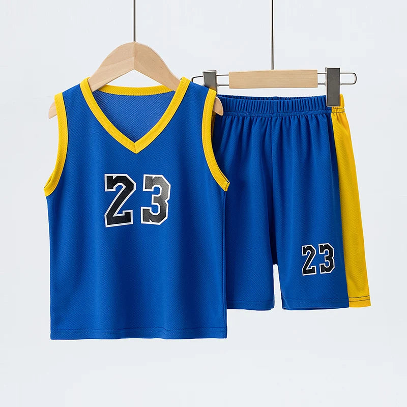 Ensemble basket enfant numéro 23 haut et short – CLEVI Paris