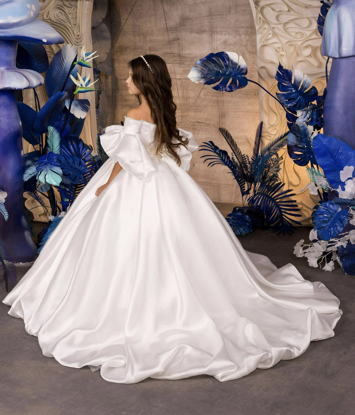 Robe cérémonie fille en satin ZHJ – CLEVI Paris