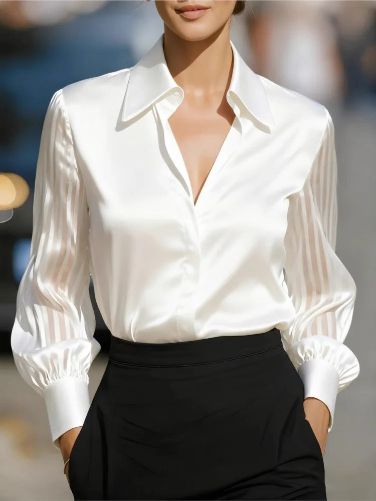 Chemise à col rabattu femme – CLEVI Paris
