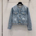 Veste en jean femme à détails chaîne – CLEVI Paris
