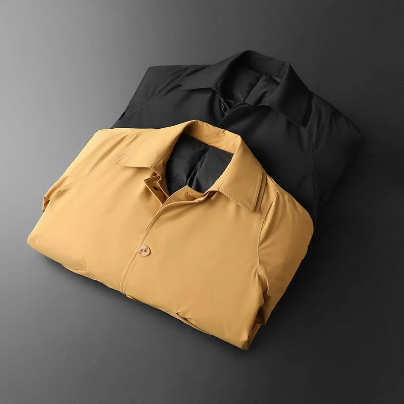 Manteau mi-long homme en duvet à boutons – CLEVI Paris