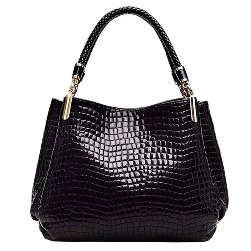 Sac Croisé Cuir Véritable Motif Alligator 3 Poches – CLEVI Paris