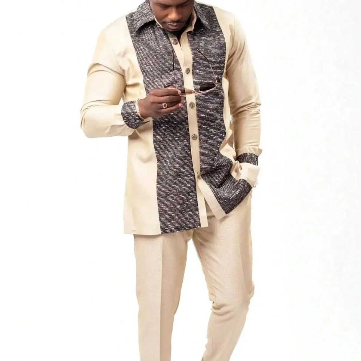 Ensemble Deux Pièces Kaftan Homme Brodé – CLEVI Paris