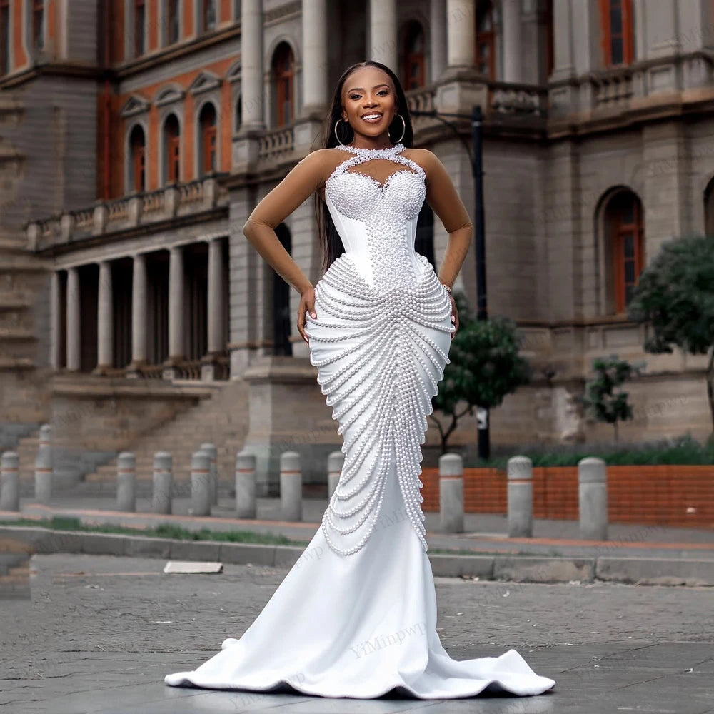 Robe de mariée sirène à perles – CLEVI Paris