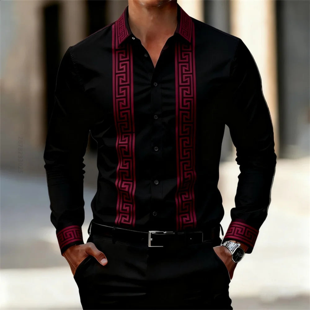 Chemise Imprimée Homme Manches Longues – CLEVI Paris