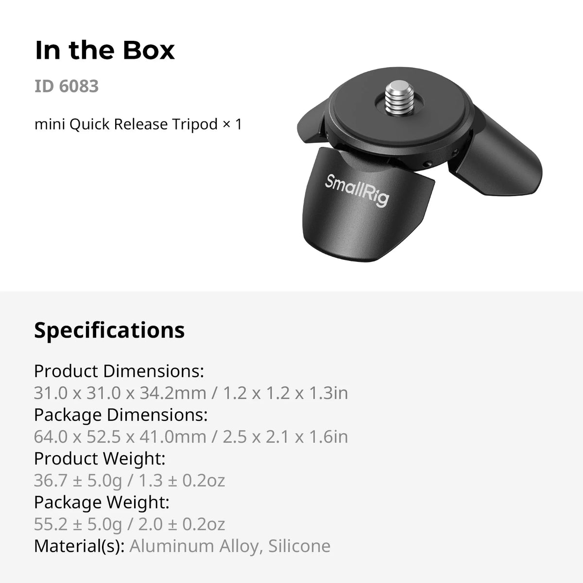 Mini trépied SmallRig 6083 magnétique – CLEVI Paris