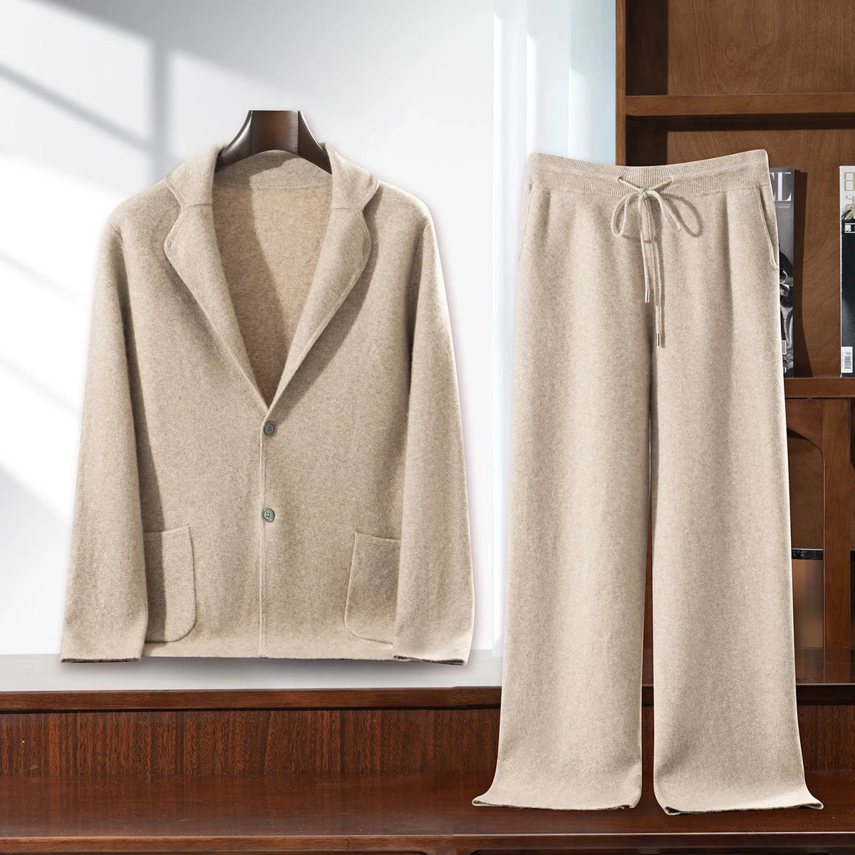 Ensemble homme en cachemire cardigan pantalon – CLEVI Paris