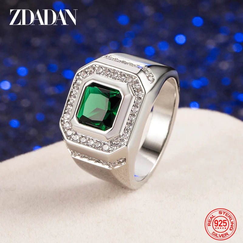 Bague Homme Argent 925 et Émeraude – CLEVI Paris