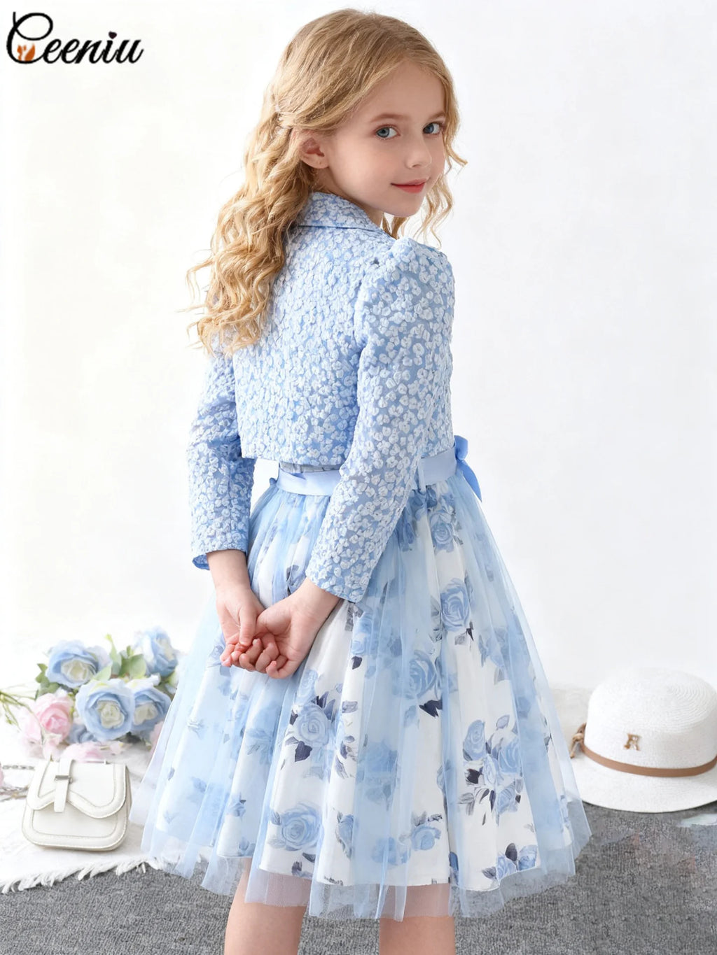Ensemble fille robe et manteau de fête – CLEVI Paris