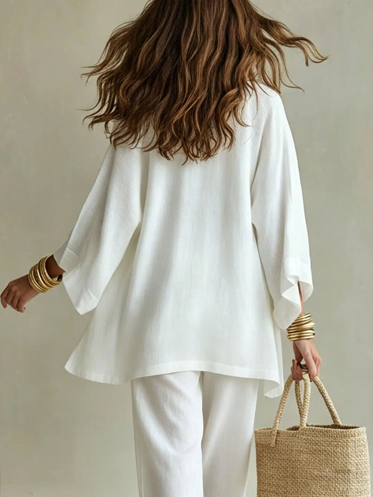Ensemble femme 3 pièces kimono et pantalon – CLEVI Paris