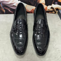 Mocassins homme noirs en peau de crocodile – CLEVI Paris