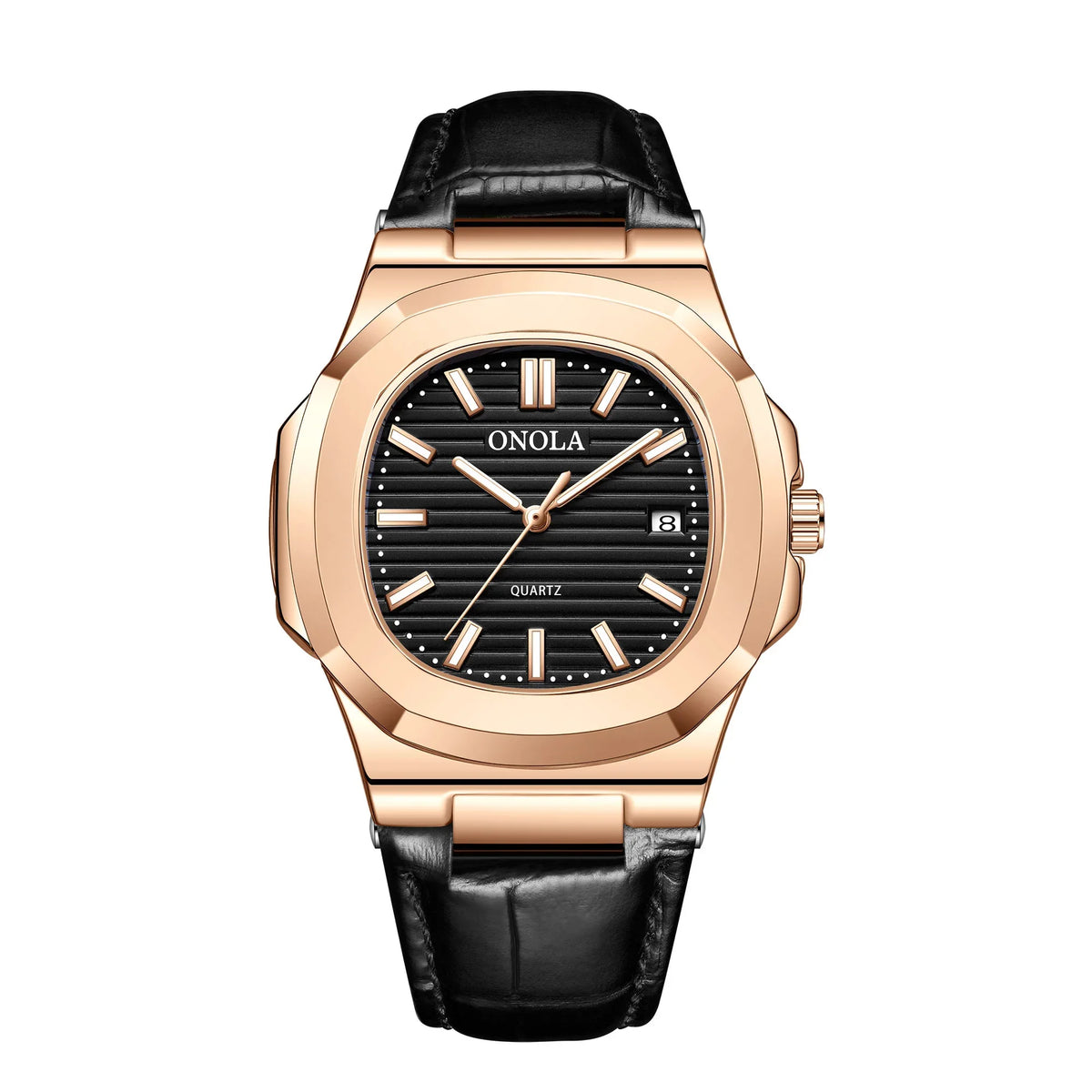 Montre Quartz Business ONOLA Homme Cuir Forme Originale – CLEVI Paris
