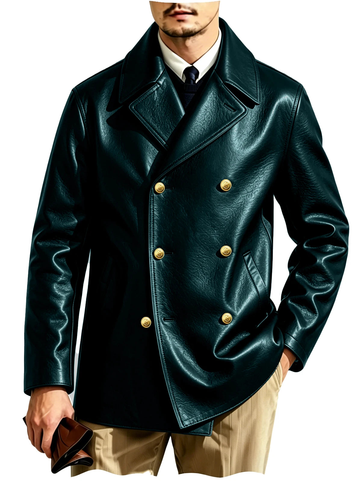 Blazer croisé effet cuir homme – CLEVI Paris