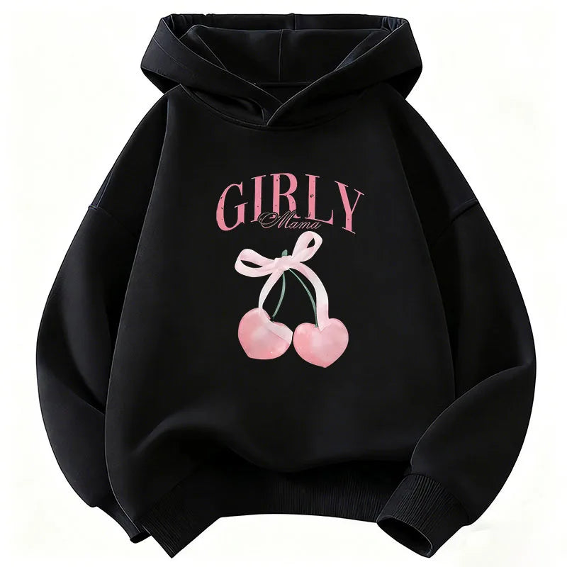 Sweat enfant à capuche imprimé cerise Y2K – CLEVI Paris
