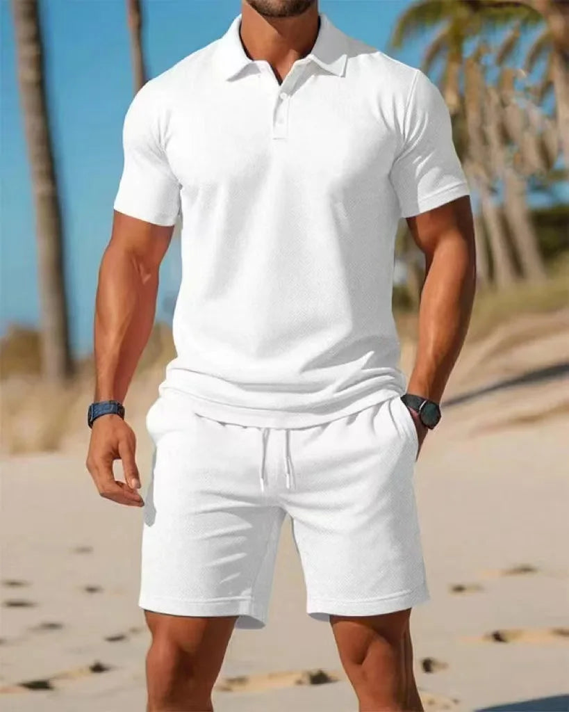 Ensemble homme polo et short en maille – CLEVI Paris