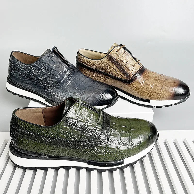 Sneakers en cuir à lacets pour homme – CLEVI Paris