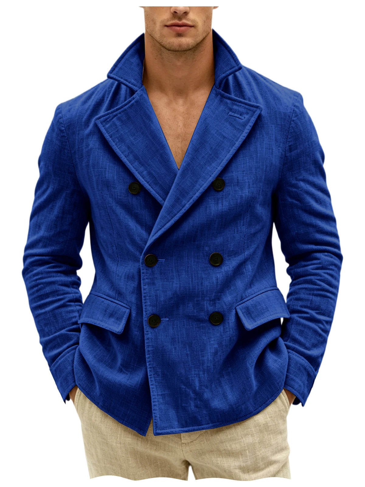 Blazer Croisé Lin Homme – CLEVI Paris
