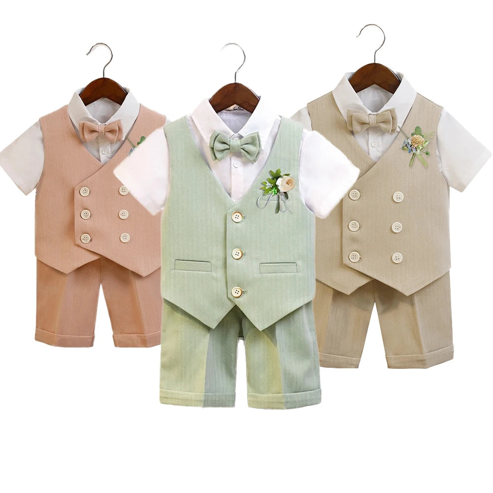 Costume été garçon, ensembles gilet et short – CLEVI Paris
