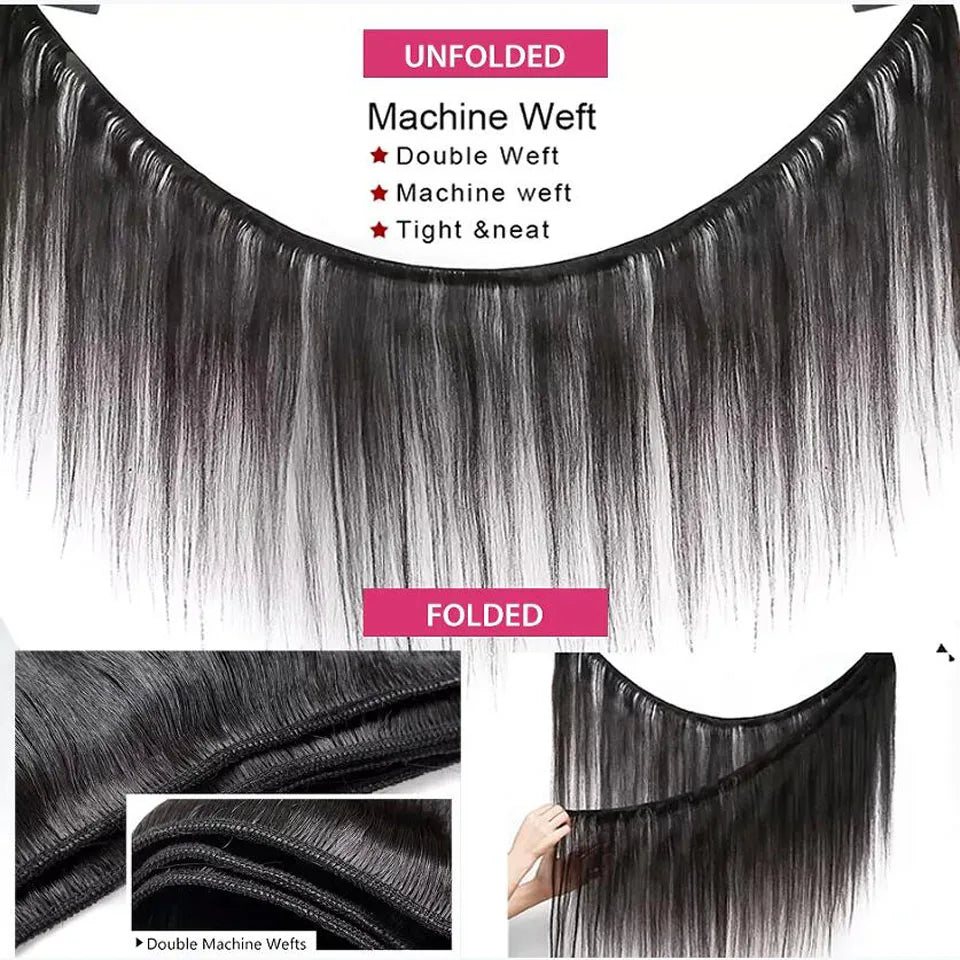 Tissage Lisse Cheveux Humains Brésiliens Remy Hair 10A Couleur Naturelle 12-32 Pouces – CLEVI Paris
