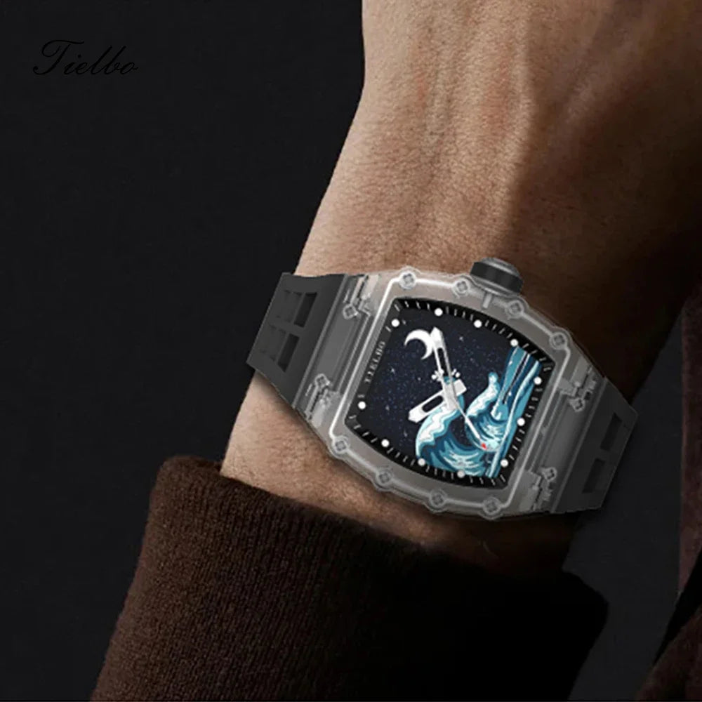 Montre Mécanique Squelette Saphir Homme – CLEVI Paris