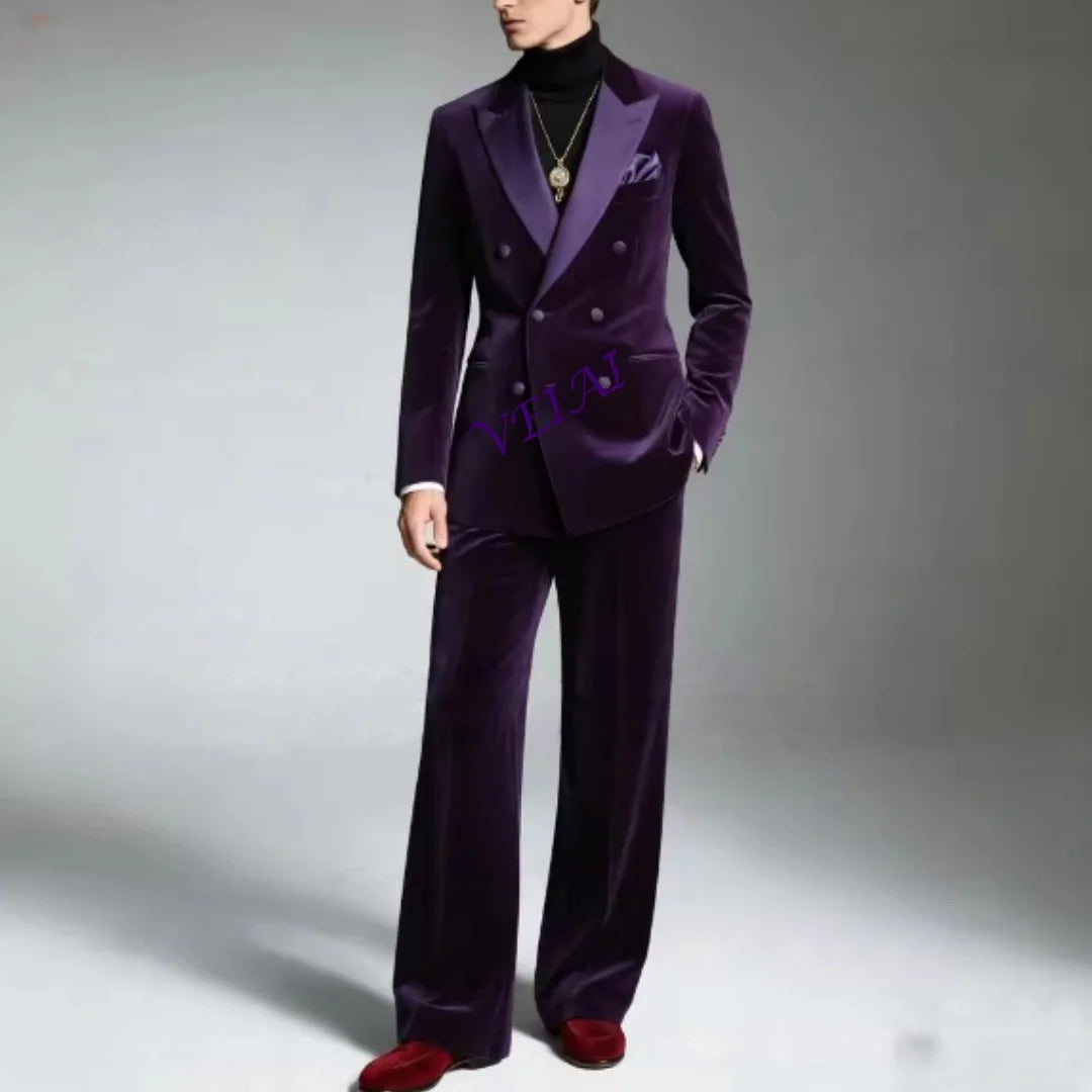 Costume Homme Velours 2 Pièces – CLEVI Paris