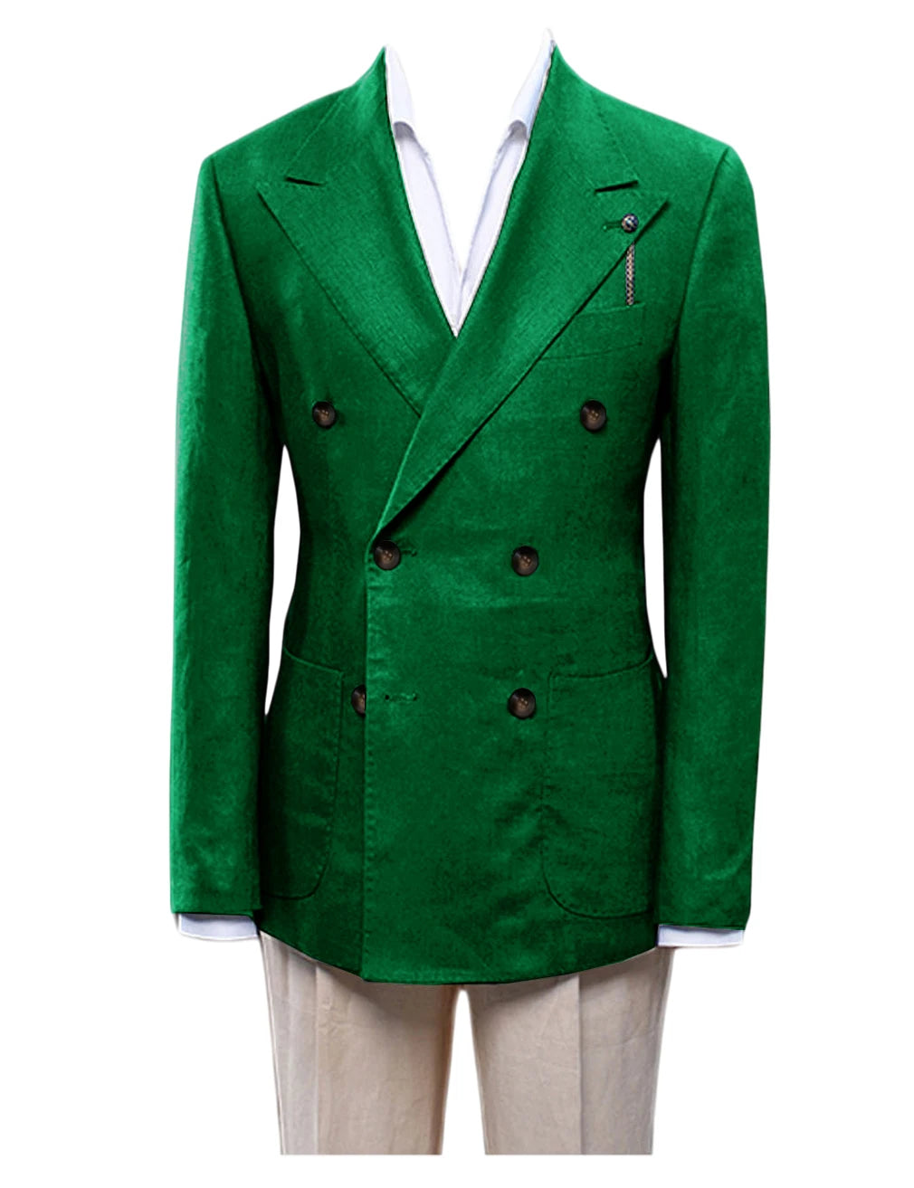 Blazer homme croisé ajusté en lin – CLEVI Paris