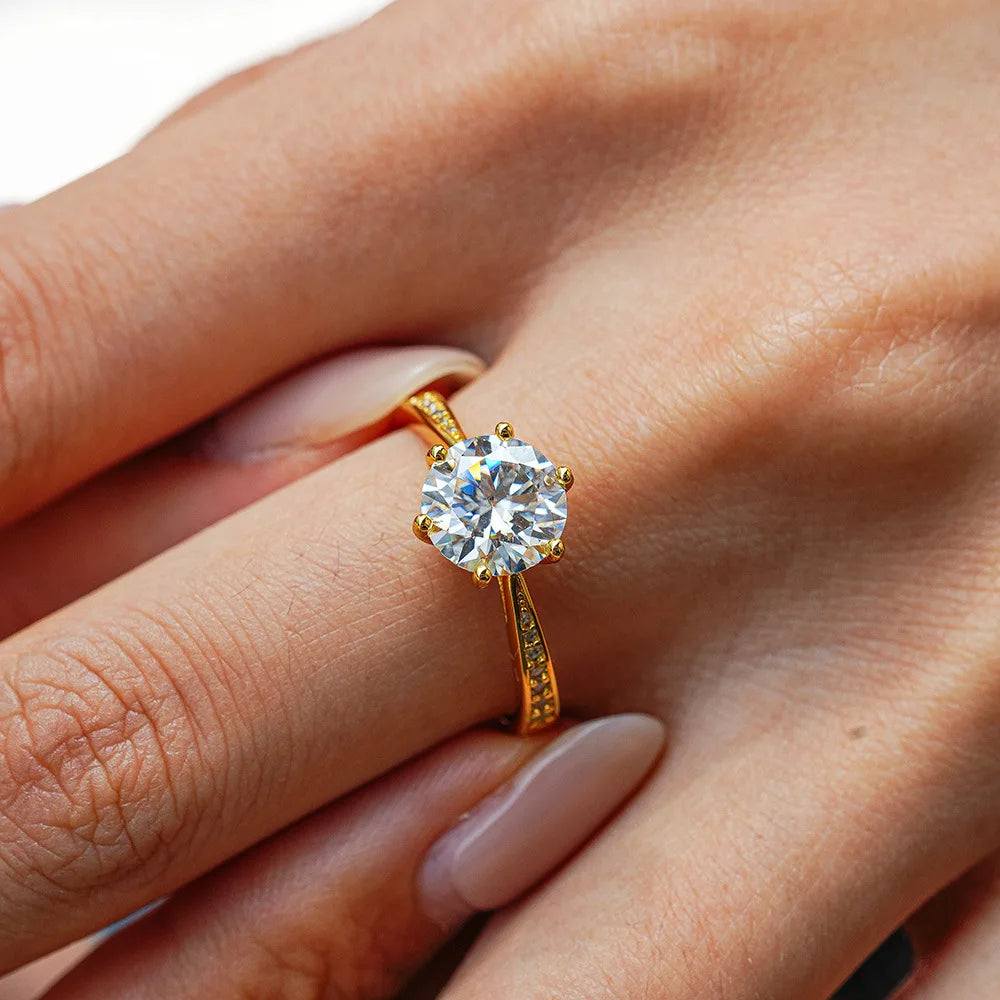 Bague Femme Moissanite 2 Carats Or 18K – CLEVI Paris