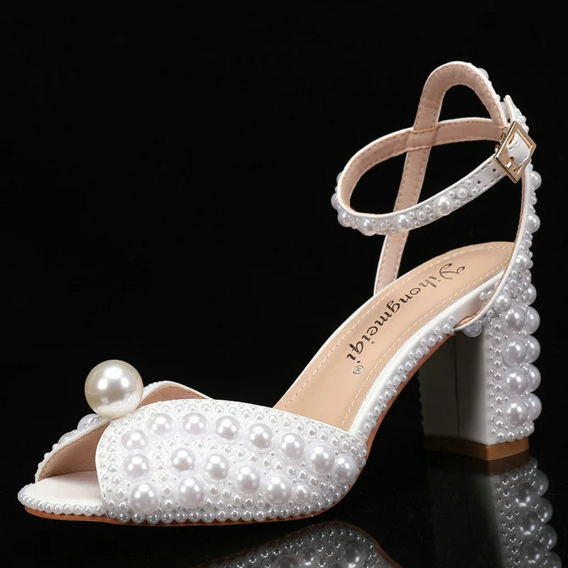 Escarpins à talons et perles pour femme – CLEVI Paris
