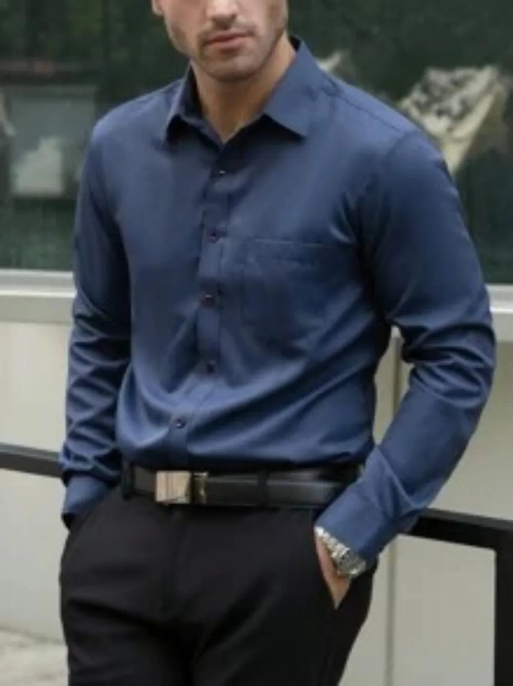 Chemise homme business unie en soie – CLEVI Paris