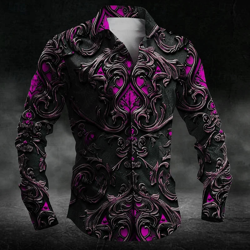 Chemise Homme à Motifs 3D Colorés – CLEVI Paris