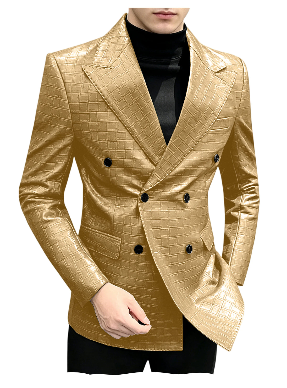 Blazer similicuir homme effet croco – CLEVI Paris