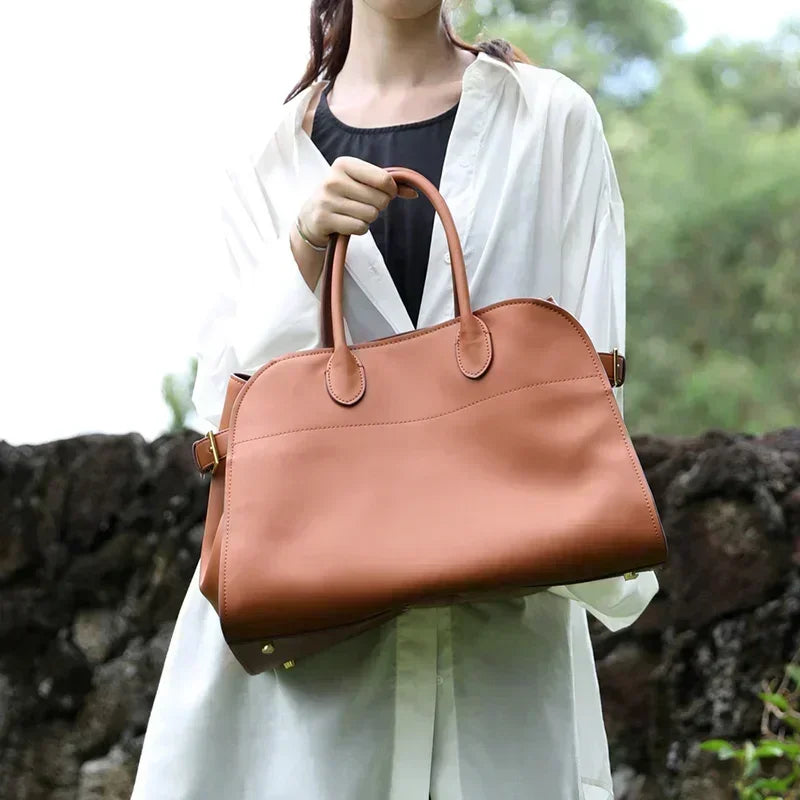 Grand Sac Cabas Cuir Véritable Vintage Femme 5 Coloris – CLEVI Paris