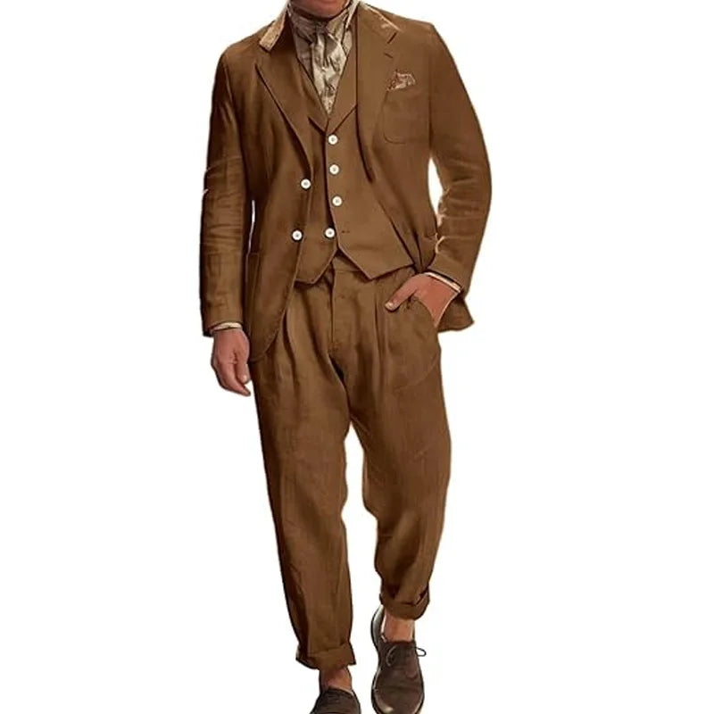Costume Lin Homme 3 Pièces – CLEVI Paris